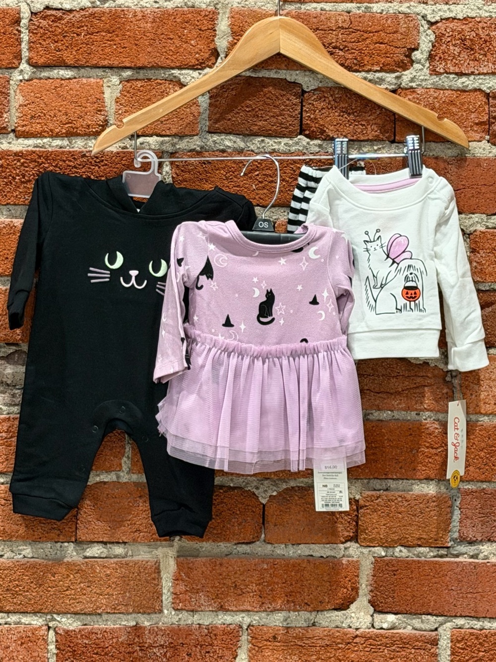 🖤💜 NWT Cat & Jack Halloween Baby Outfit Bundle  - Romper - Dress - Sweatsuit 💜🖤